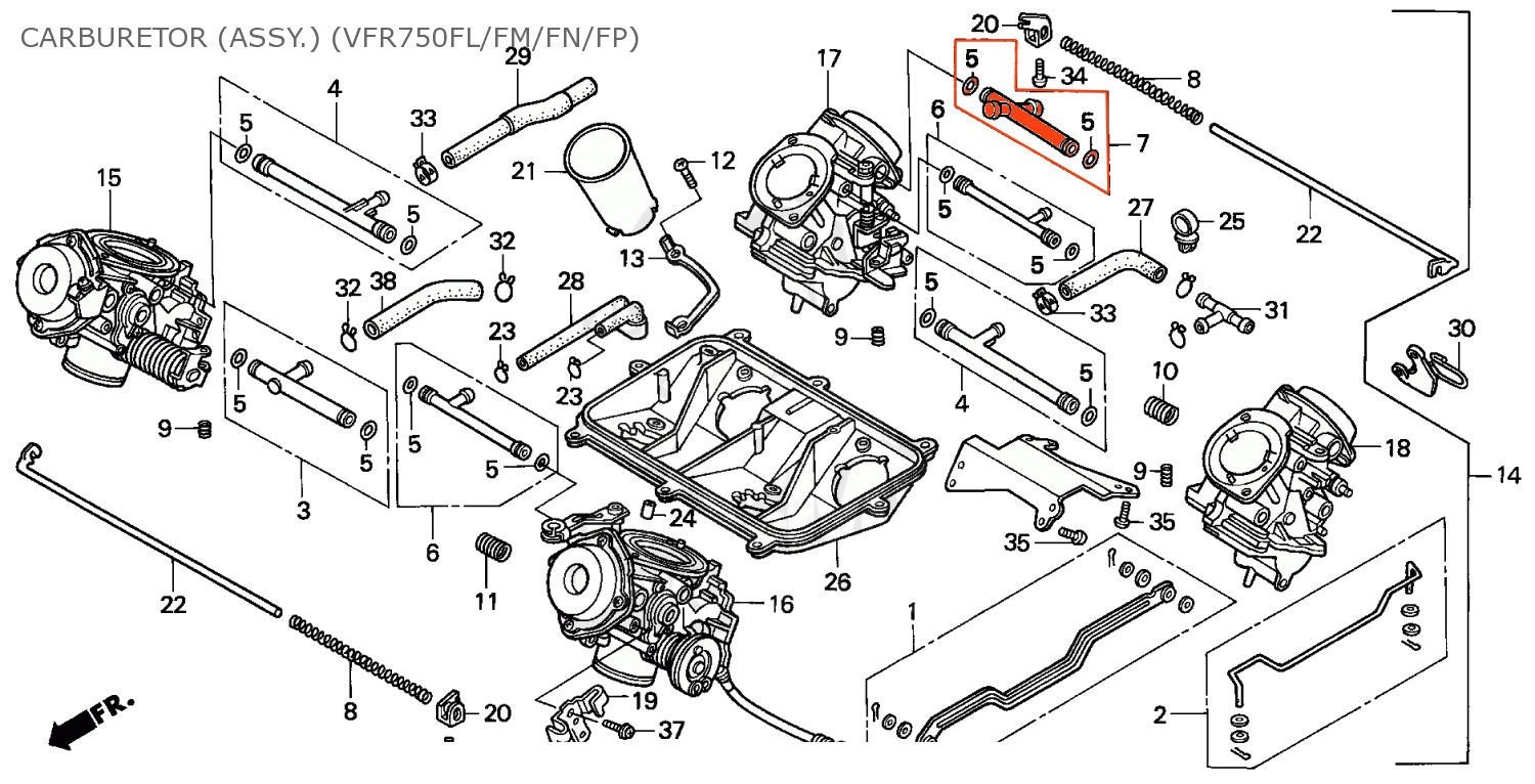 Pack De 4 Joints De Cuve De Carburateur Tour Max FBG-106 Pour Honda VT750C (94-05) & VFR750F (94-97)