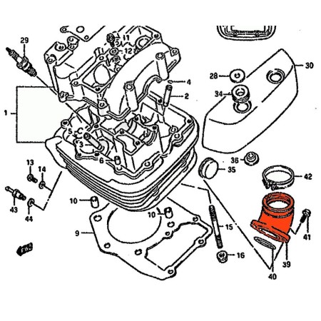 Moteur - Pipe admission - AVANT - 13101-38B00 - VS1400 - Intruder