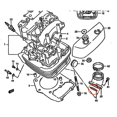 Moteur - Pipe admission - Joint torique - 41.70 x2.40 - 09280-42003
