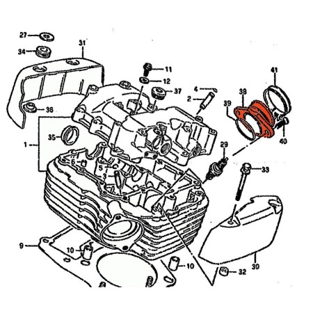 Moteur - Pipe admission - ARRIERE - 13101-38B00 - VS1400 - Intruder
