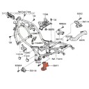 Repose Pied - Platine arriere Gauche - 35011-1242 - GPZ500, GPZ600