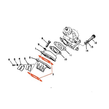 Carburateur - Joint de clapet - 87A-13621-00 - DT 125, 175, ..., RD 250, 350, 