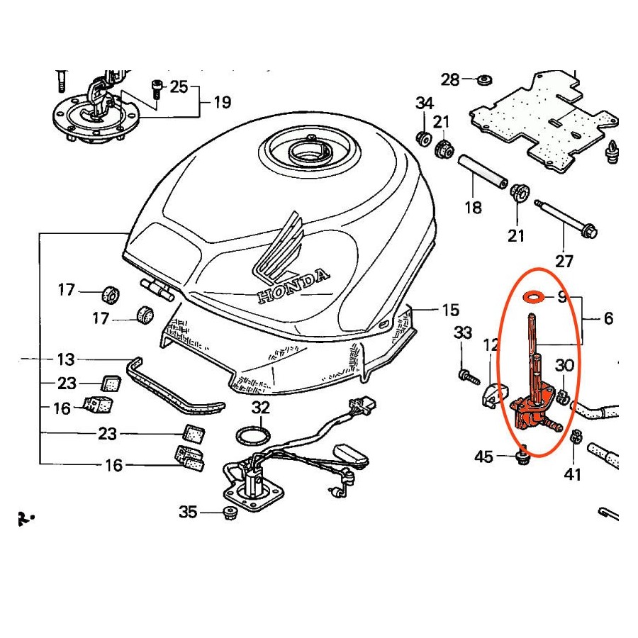 Reservoir - robinet - VFR750 - 16901-MZ7-000