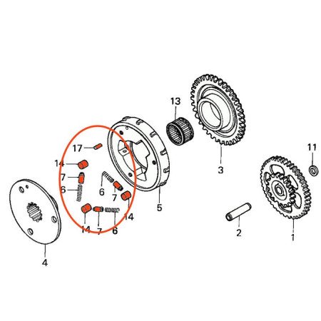 Demarreur - Roue libre - Kit de reparation, VFR750, (RC36), VF750C, (RC43)