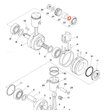 Moteur - Joint torique - 93210-18023 - RD125DX - 