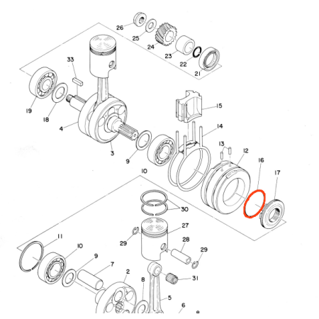 Moteur - Joint torique - 93210-48045 - RD125DX - 