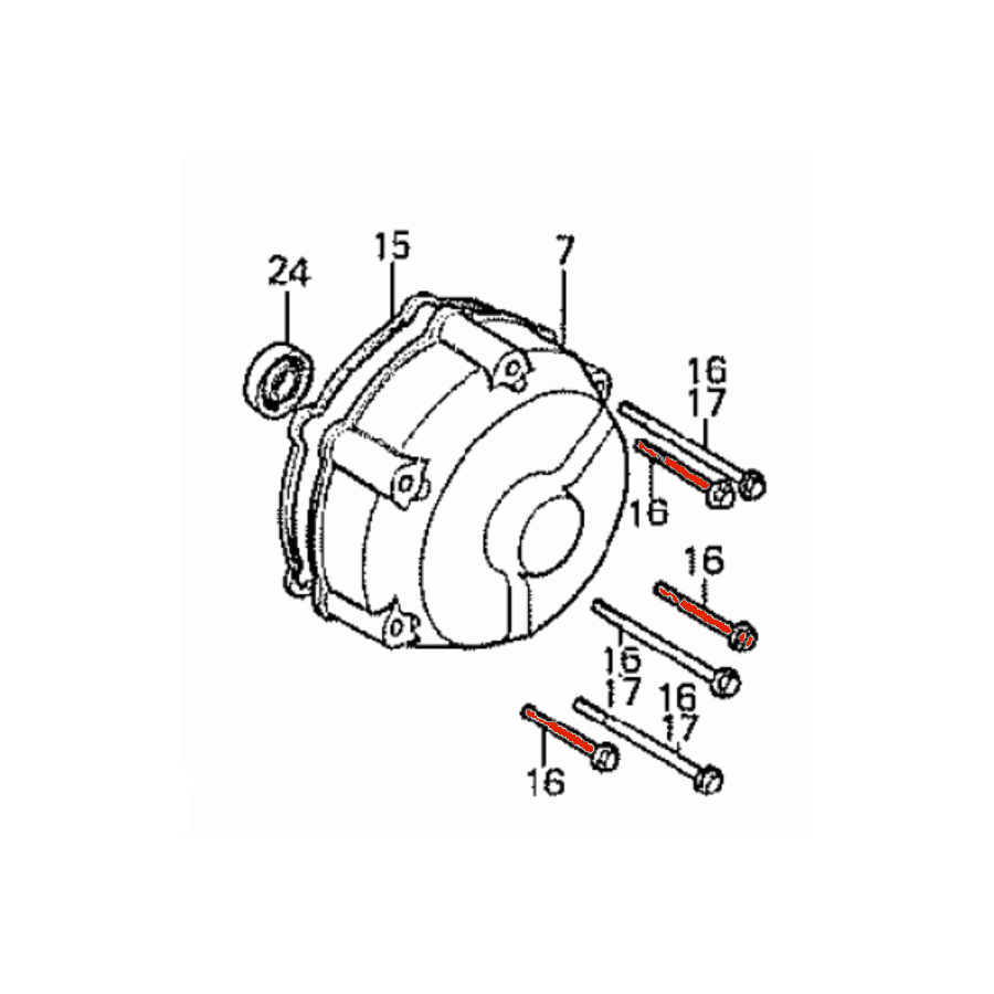 Carter Alternateur - Vis - M6x65 - CBX1000 - Honda