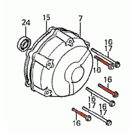 Carter Alternateur - Vis - M6x65 - CBX1000 - Honda