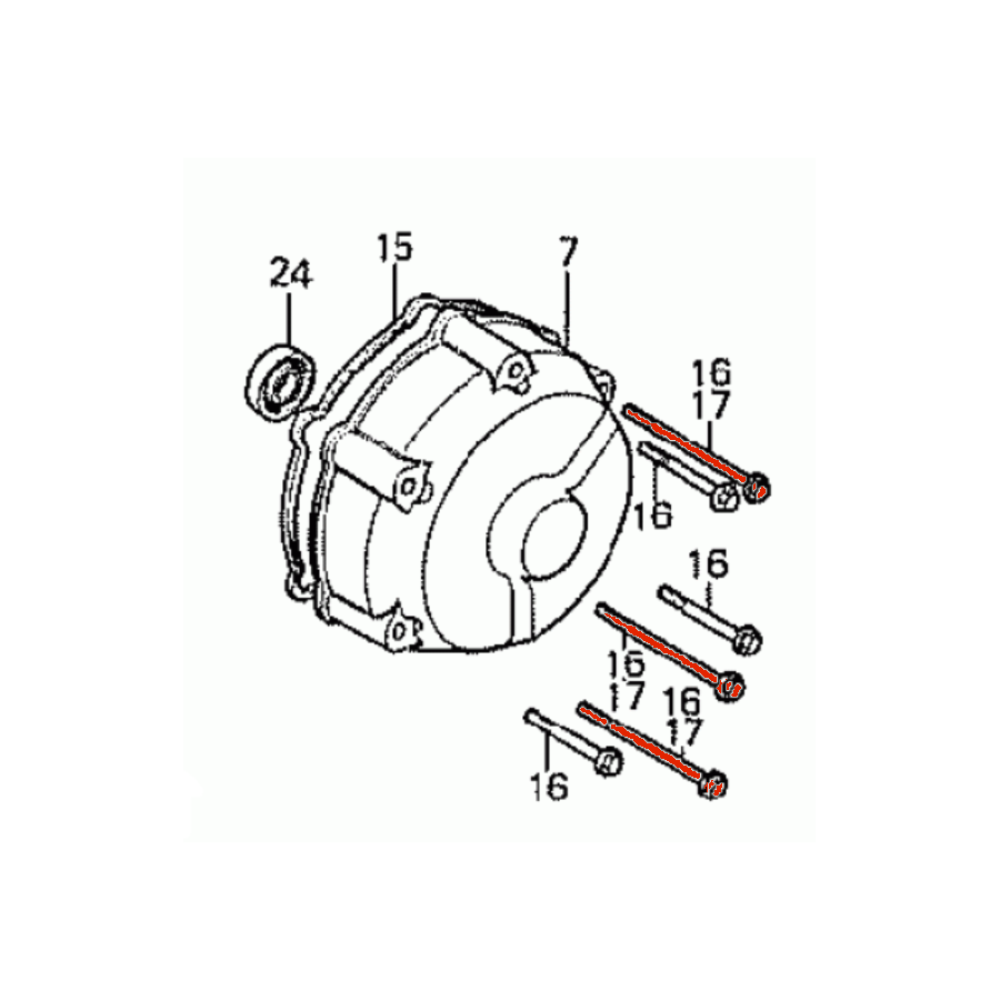 Carter Alternateur - Vis - M6x90 - CBX1000 - Honda