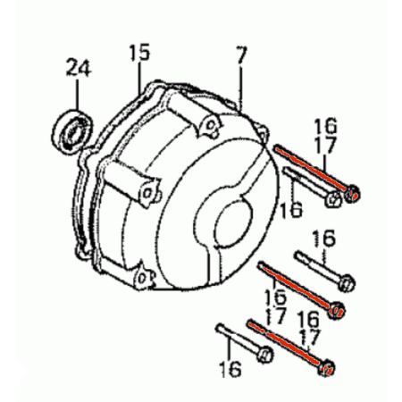 Carter Alternateur - Vis - M6x90 - CBX1000 - Honda