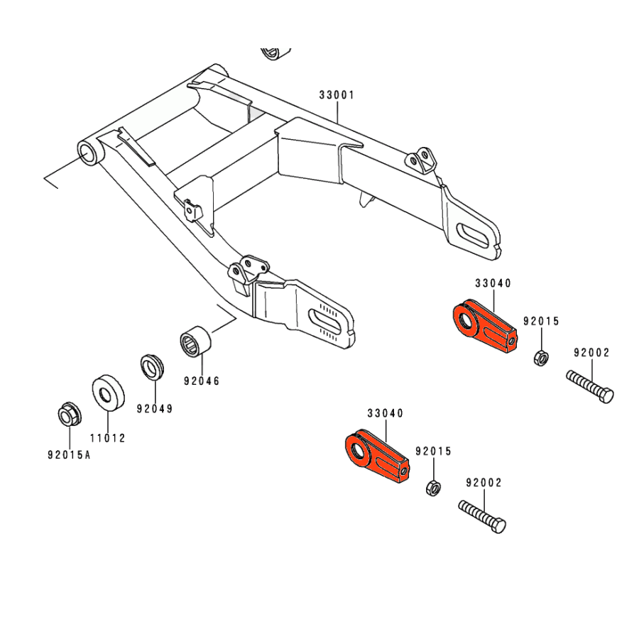 Transmission - Tendeur de chaine - (x1) - 33040-043 - 3040-1004 - EN, 400, 450, 500,  .....