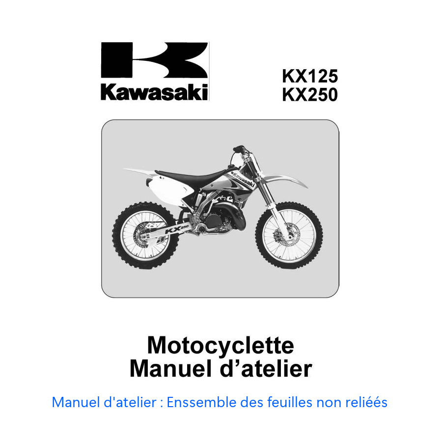 Manuel Atelier - KX125, KX250 - Edition 1988 - Papier