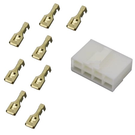 Connecteur - 8 broches Femelles + cosse - (250 Series) - 6.3mm 