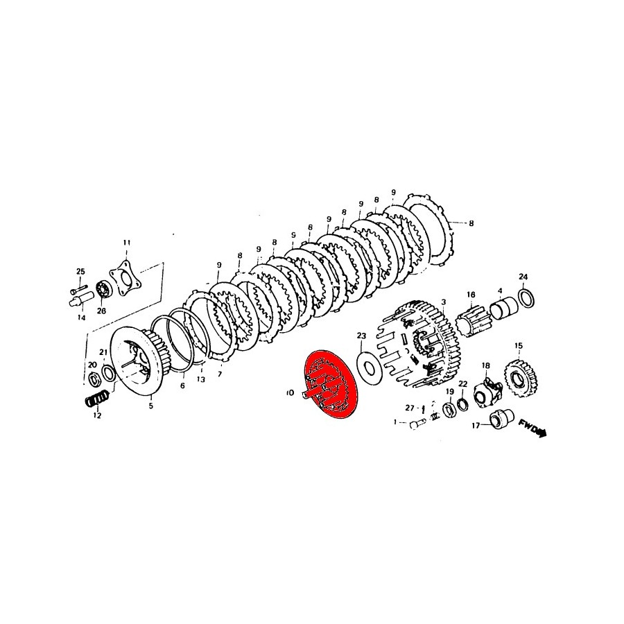 Embrayage - Plateau de compression VT/FT/XL500