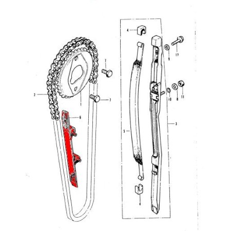 Distribution - patin de chaine - CB500 - CB550