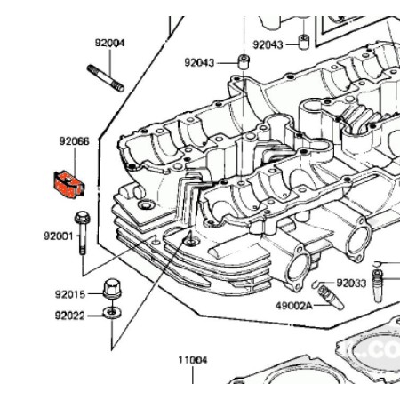 Moteur - 1/2 lune - joint culasse/couvercle - (x4) - 92066-1104