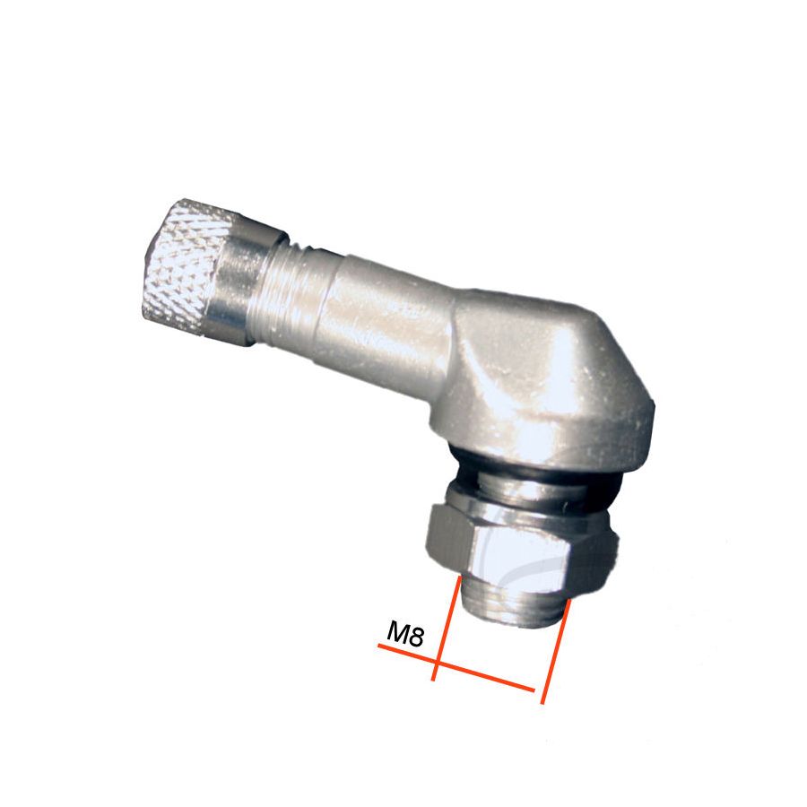 Valve de jante - ø 8.3 mm - coudée - Argent