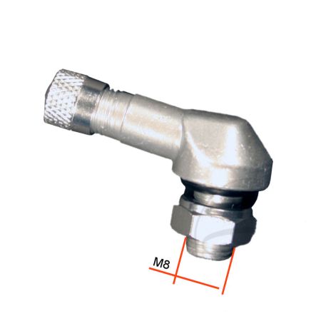 Valve de jante - ø 8.3 mm - coudée - Argent