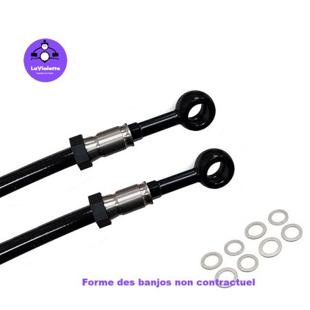 Frein - Durite aviation Noire - Avant - KH400 S3 - Avec durite Acier