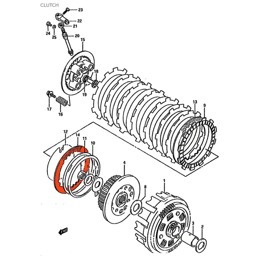 Embrayage - Disque Lissei - 214-51492-00 - DR650, DR750, DR800, XF650
