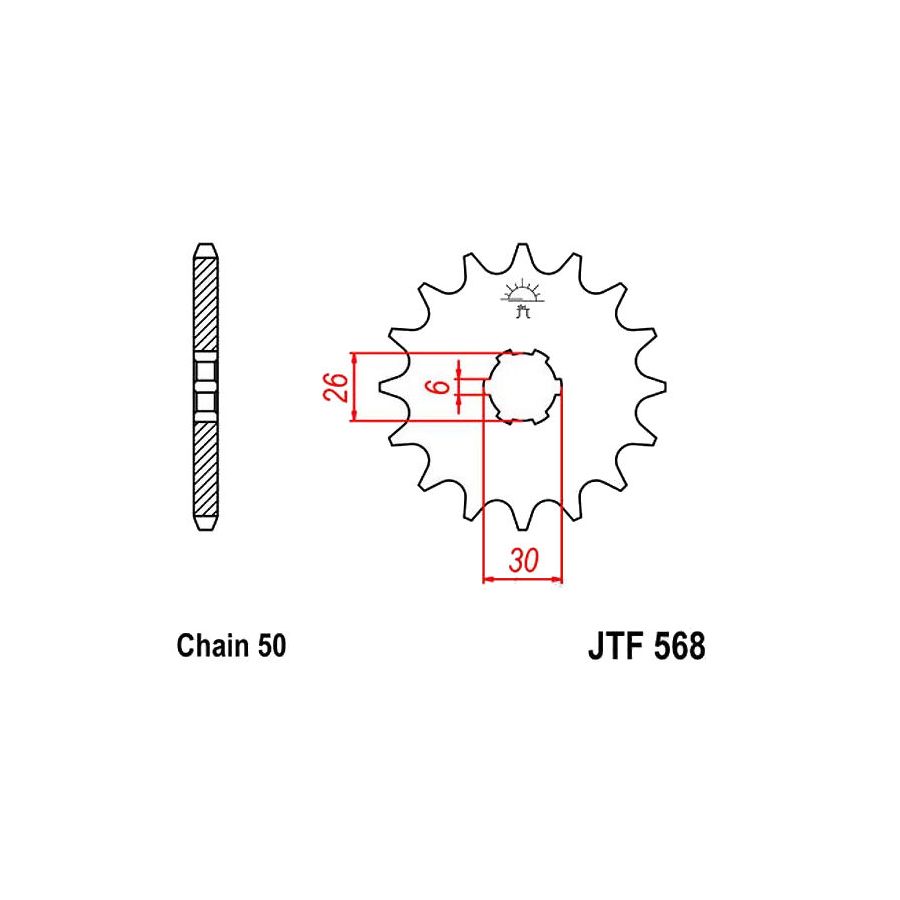 Transmission - Pignon - 530 - JTF 568 - 17 dents