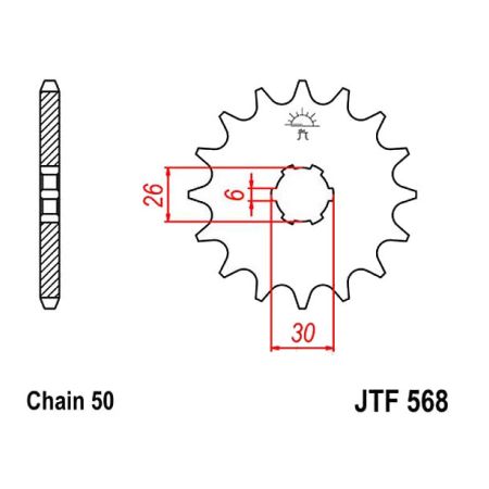 Transmission - Pignon - 530 - JTF 568 - 17 dents