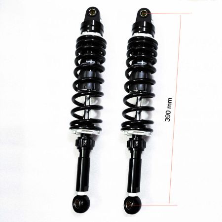 Amortisseur - 390 mm - Noir - Oeillet ø 10mm - oeillet ø 12mm
