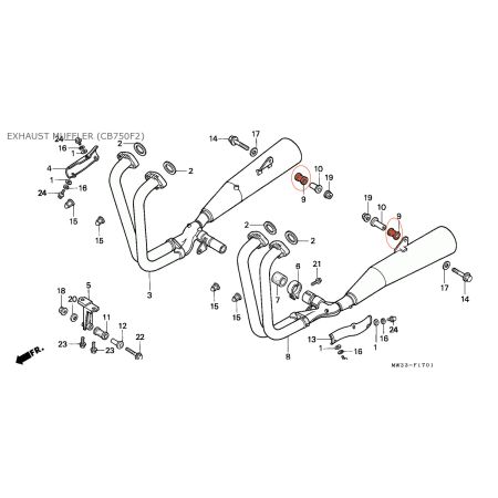 Echappement - silent bloc de fixation arriere - ø 19 x30mm