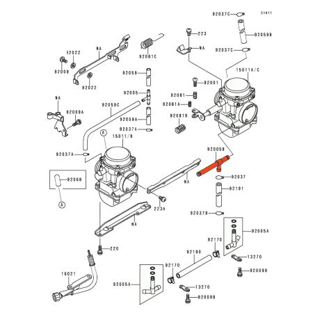 Carburateur - raccord - TE de liaison (x1) - 92005-1325