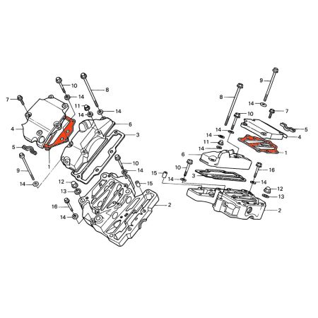 Moteur - Joint de couvercle culasse (cache culbuteur) - XLV750R - 1983-1985