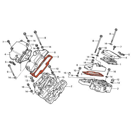 Moteur - Joint de couvercle culasse (cache culbuteur) - XLV750R - 1983-1985