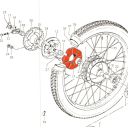 Transmission - Silent bloc de couronne - amortisseur de couple - 64651-07000 - GT125