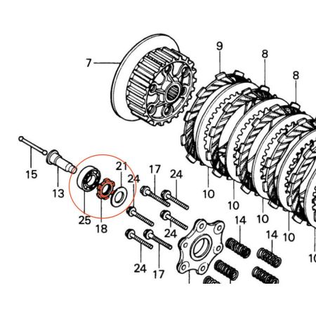 Embrayage - Ecrou a creneau - M25 - CBX1000