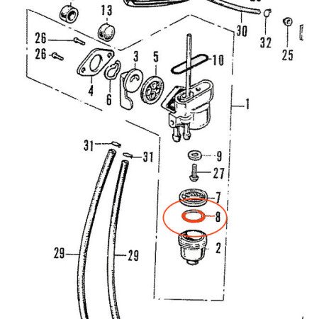 Robinet essence - Joint - 18.40 x2.45 mm