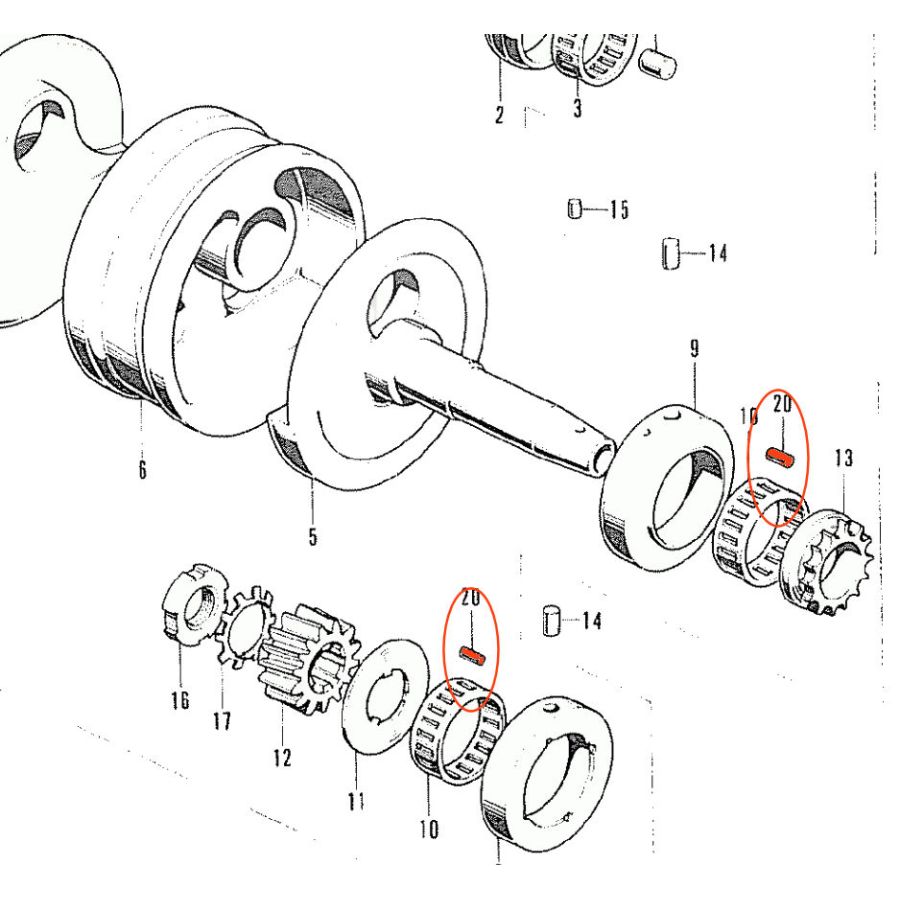 Moteur - Roulement ø 5.00 x10.00 - CB125K 