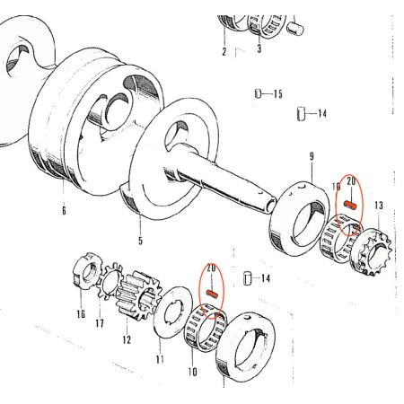 Moteur - Roulement ø 5.00 x10.00 - CB125K 