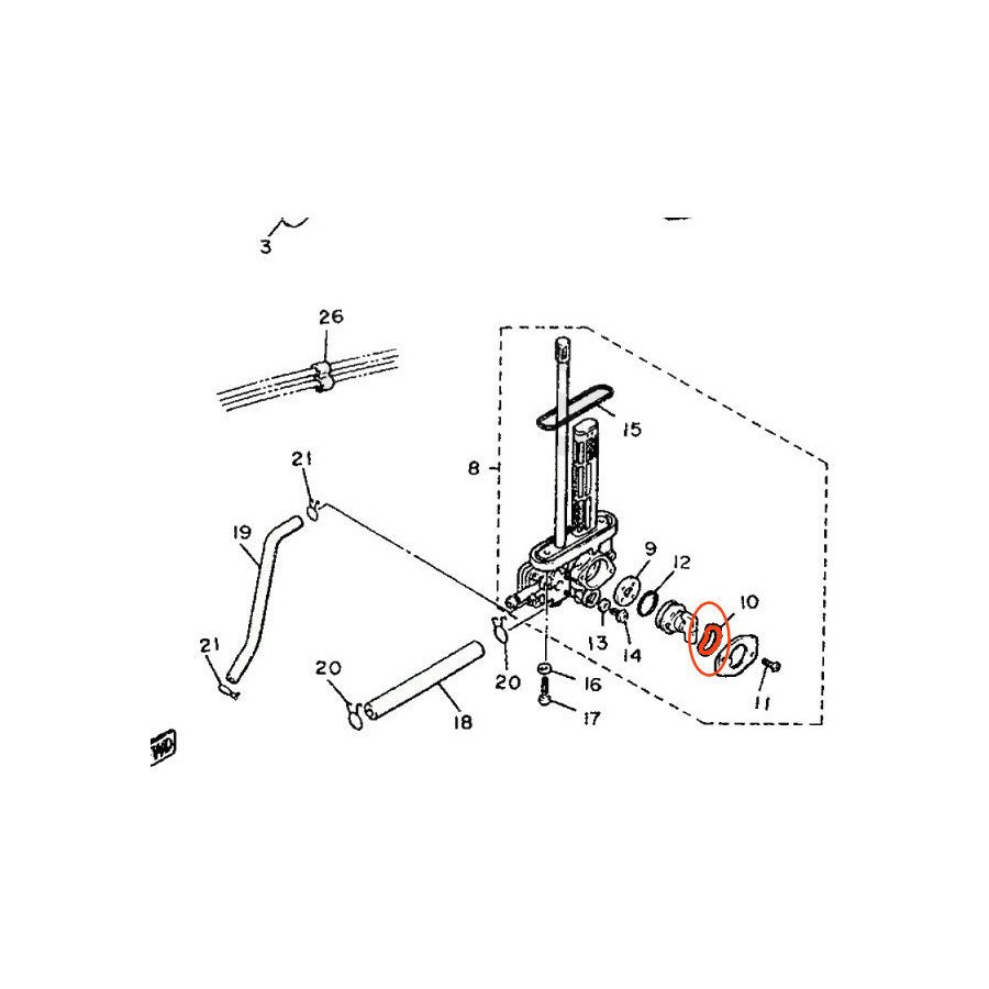 Robinet - Rondelle ressort - 10L-24518-00Kit de réparation, KZ400J, KZ440, ...., KZ550, KZ750, SR250, XJ600, FZ750, XV1000