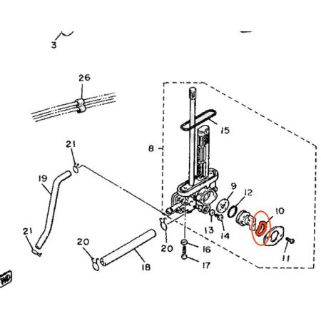 Robinet - Rondelle ressort - 10L-24518-00Kit de réparation, KZ400J, KZ440, ...., KZ550, KZ750, SR250, XJ600, FZ750, XV1000