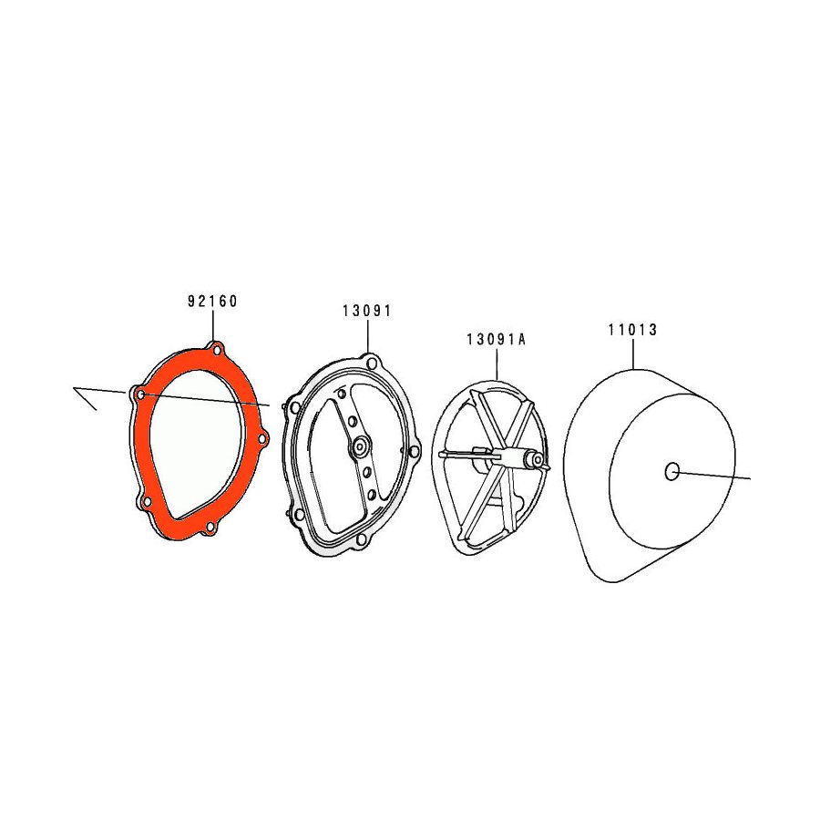 Filtre a Air - Joint de carter - 92160-1196 - KX125, KX250