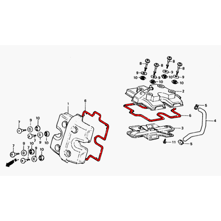 Service Moto Pieces|Cache Culbuteur - Joint de couvercle - VF750C / VF750F / VF750S|Couvercle culasse - cache culbuteur|17,30 €