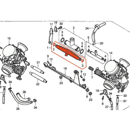 Carburateur - Raccord en Té - de liaison - CB500 - 16024-MY5-850
