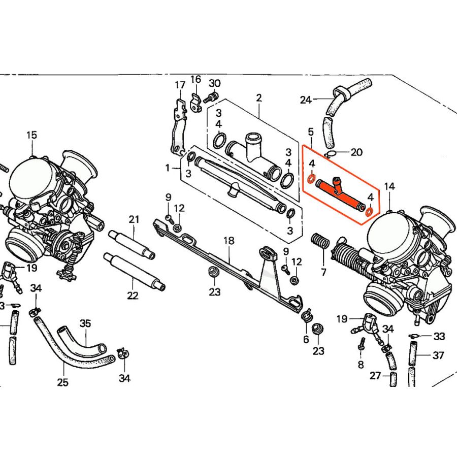 copy ofcopy ofCarburateur - Raccord en Té - de liaison - CB500