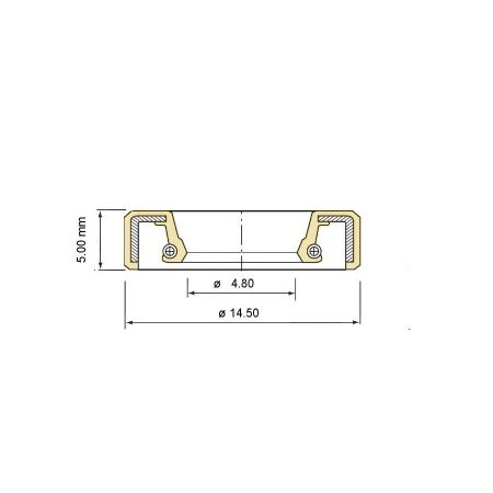 Compte tour - joint a levre, joint spi - sur couvercle culasse - 4.8x14.5x5.0mm