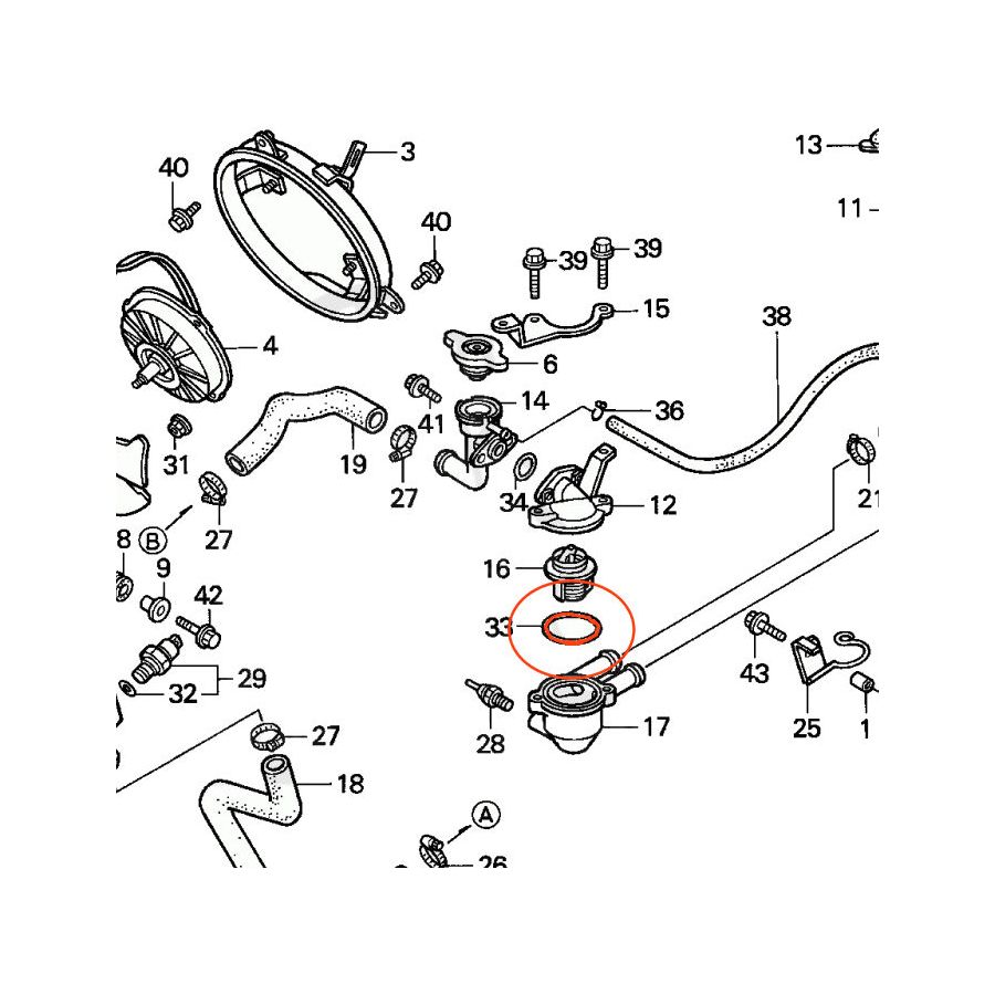 Moteur - Calorstat - joint torique - 47.50 xø2.00mm, cb500, ..., cbr..., vfr...