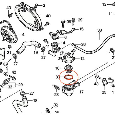 Moteur - Calorstat - joint torique - 47.50 xø2.00mm, cb500, ..., cbr..., vfr...