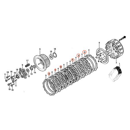 Embrayage - Disques lisse "A" - (x1) - CX500, GL1100