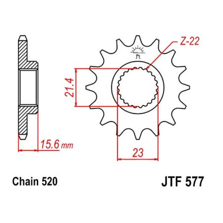 Transmission - Pignon sortie boite - JTF 577 - 520-15 dents : 