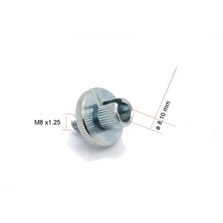 Arret gaine - tendeur de cable - Aluminium - M8 x1.25 - ø8.00 mm