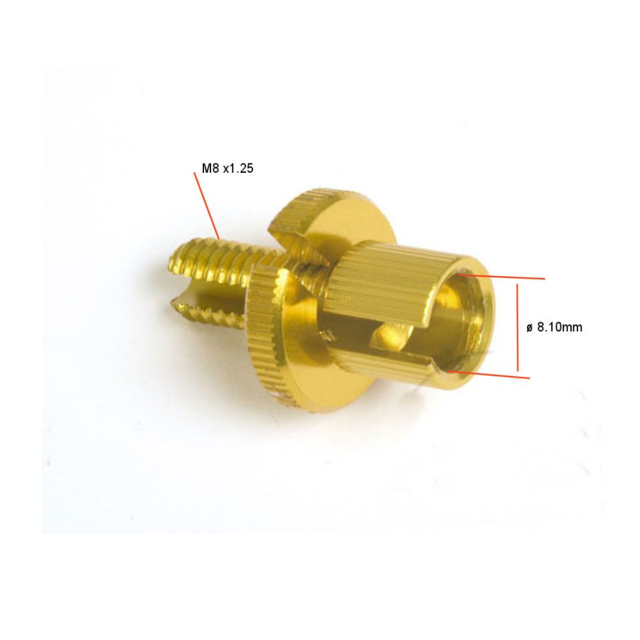 Arret gaine - tendeur de cable - Laiton - M8 x1.25 - ø 8.20 mm Arret gaine - tendeur de cable - Laiton - M8 x1.25 - ø 8.20 mm