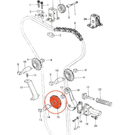 Distribution - Galet inferieur - 12055-002 - KZ900 - KZ1000